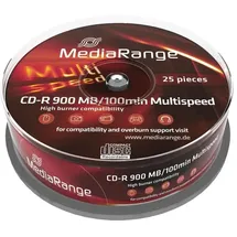 MediaRange Rohlinge Cake25 CD-R 900MB 100min, 100 Stück