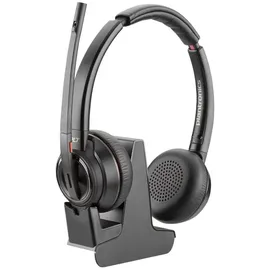 Poly Savi 8220 UC DECT USB-A-Headset, kabellos, On-Ear, Schwarz