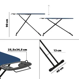 Kadax klappbares Bügelbrett, groß, 120 x 38 cm breit, Standard mit Griff