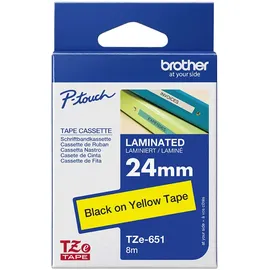 Brother TZe-651 schwarz auf gelb 2,4cm x 8m