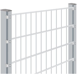 Doppelstabmattenzaun Rundum-sorglos-Paket Zink, Abdeckleiste, 1030 mm,15 m,6/5/6 mm,gerade
