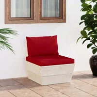 VidaXL Garten-Paletten-Mittelsofa natur/rot