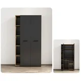 OTTO home Computerschrank OTTO HOME "Moid", schwarz, B:88,2cm H:174,6cm T:41,5cm, Schränke, Computerschrank, PC-Schrank, mit zwei Türen, mit Tastaturauszug, B 88 cm