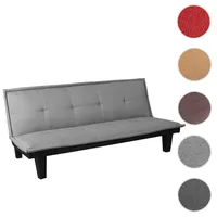 Mendler 3er-Sofa HWC-C87, Couch Schlafsofa Gästebett Bettsofa Klappsofa, Schlaffunktion 170x100cm ~ Textil, hellgrau