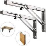 Professionelle Klappkonsole Schwerlast, Edelstahl Klappkonsolen Klappkonsole Tisch Klappregalhalterungen Klappträger Regalträger für Bänke und Regale (450mm, 2 Stück)