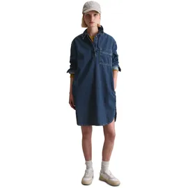 Marc O'Polo DENIM "aus reiner Bio-Baumwolle", Damen, Gr. XS, Normalgrößen, blau (dunkelblau), Obermaterial: 100% Baumwolle, unifarben, oversize knielang, normaler Saum, Kleider