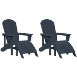 vidaXL Adirondack-Stühle 74 x 82 x 90 cm marineblau 2 St.
