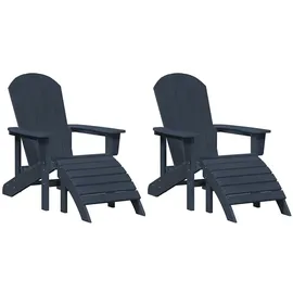 vidaXL Adirondack-Stühle 74 x 82 x 90 cm marineblau 2 St.