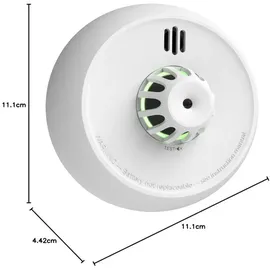 X-Sense XH02-M, Intelligenter WLAN-Hitzewarnmelder mit App-Anbindung und einfacher Installation, Wärmemelder kompatibel mit Basisstation, 1-Pack