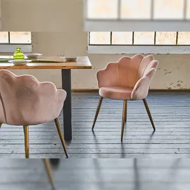 KAWOLA Stuhl Carla Esszimmerstuhl Velvet Fuß Gold