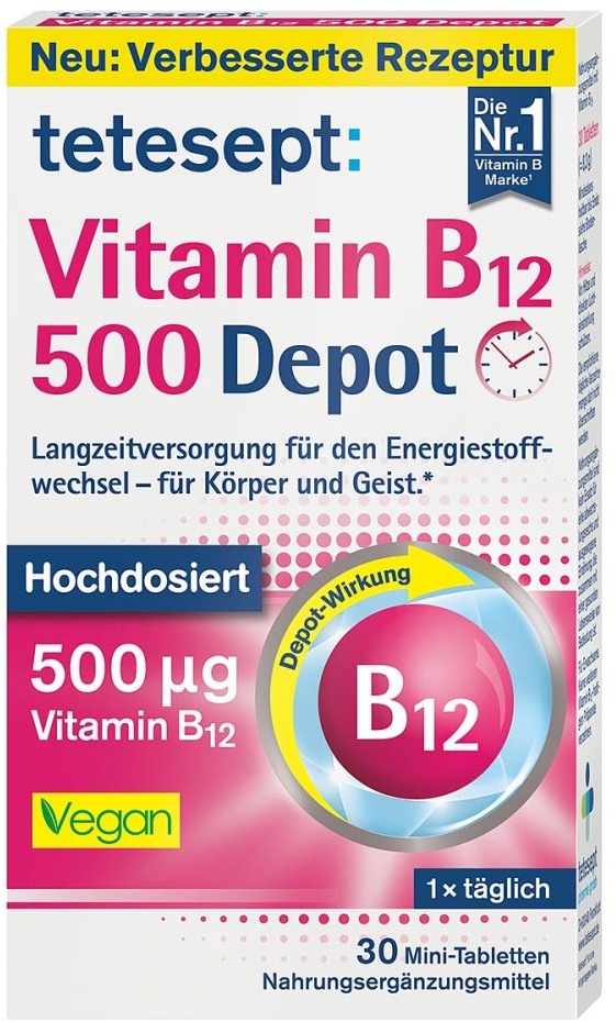 Preisvergleich Produktbild Tetesept Vitamin B12 500 Depot Filmtabletten