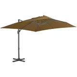 vidaXL Ampelschirm mit Aluminium-Mast 300 x 300 cm taupe 44638
