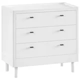 Vipack Kommode, Weiß, Metall, Buche, massiv, 3 Schubladen, 100x95x55 cm, Wohnzimmer, Kommoden & Sideboards, Kommoden