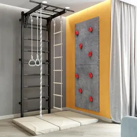 JEFlex Verstärkte Sprossenwand ClimbMaxx M8 - schwarz - Schwarz