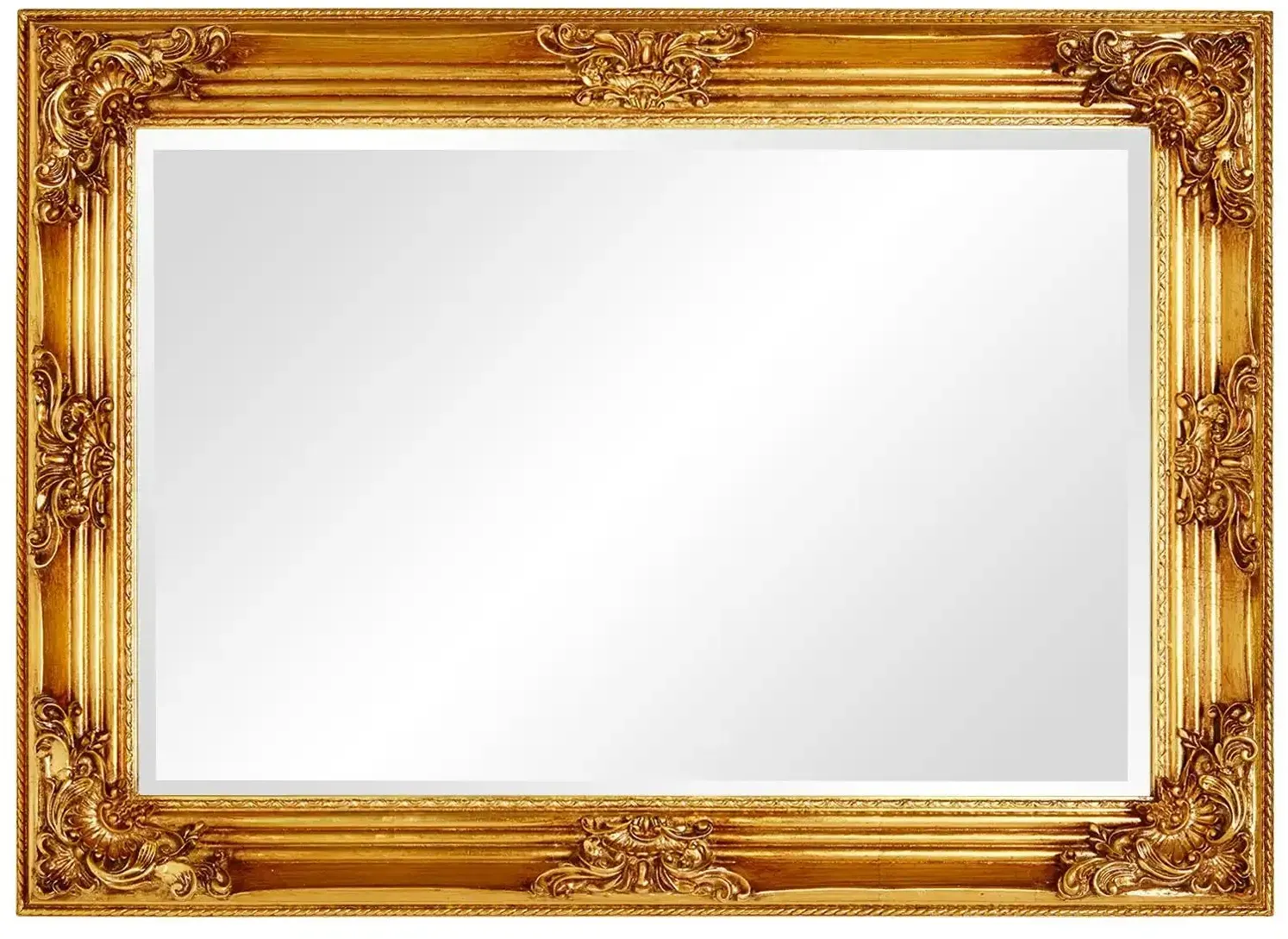 Rahmenspiegel  Vello , gold , Massivholz,Holzwerkstoff,Polyresin (Kunstharz) , Maße (cm): B: 77 H: 107 T: 6.0