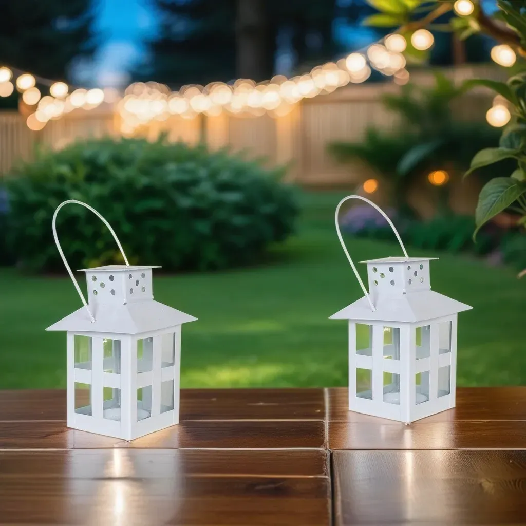 2er Set Skandinavisches Design Mini Laterne Skagen Weiss