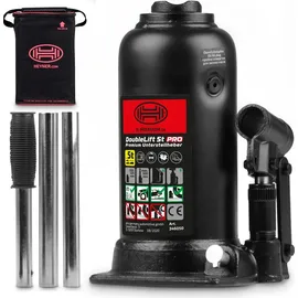 Heyner HEYNER® Doppelhub-Unterstellheber hydraulischer Wagenheber 5t Stempel-Wagenheber für SUV/PKW Hubhöhe 22,2-50cm