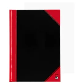 Bantex Notizbuch Chinakladde A4 blanko, schwarz/rot Hardcover 192 Seiten,