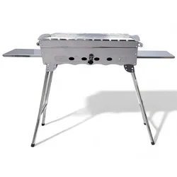 Grillpeter Mangal Khan Edelstahl Schaschlik Grill mit Grillrost