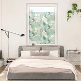 Lichtblick Fensterfolie selbstklebend, Sichtschutz, Sloths on turquoise - Grün B/L: ca. 100x180 cm