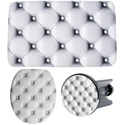 Badaccessoire-Set SANILO "Comfort", grau, Badaccessoires-Sets, bestehend aus WC-Sitz, Badteppich und Waschbeckenstöpsel