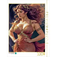 Calvendo Puzzle Yolandas neues Kleid ist orientalisch und rot.