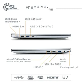 CSL R'Evolve C16 16'' Intel Core i5-1235U 16 GB RAM 500 GB SSD Win11 Pro