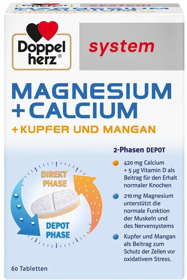 Doppelherz® system Magnesium + Calcium + Kupfer UND Mangan