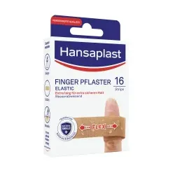 Hansaplast Elastic Finger Strip Pflaster, Zuverlässiger extra langer Wundschutz speziell für Finger, 1 Packung = 16 Stück