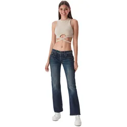 LTB Damen Jeans Valerie Bootcut Bootcut Braun Tiefer Bund Reißverschluss L 32