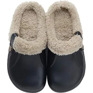 sleeleece Damen Clogs Gefüttert Herren Winter Warme Pantoffeln Plüsch Hausschuhe Wasserdicht rutschfeste Outdoor Winterschuhe -