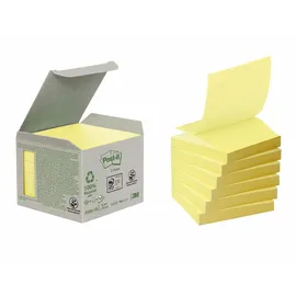 Post-it Recycling Z-Notes 76 x 76 mm, Kanariengelb 6 Blöcke - 100 Blatt