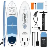 Surfstar Aufblasbares Stand-Up-Paddle-Board mit Schweißtechnologie, Paddleboard für Erwachsene, ultrabreit Sup-Board mit Kamerahalterung und Sup-Zubehör, mehr Balance für alle Fähigkeitsstufen