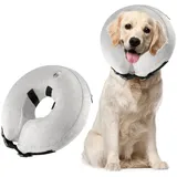 Avaner Aufblasbar Halskrause Halsband für Haustier Hund Katze bequem Schutzkragen mit Schnalle Verstellbarer Innenumfang von 20cm bis 26cm Nackenstütze nach Operationen und Verletzungen (M)