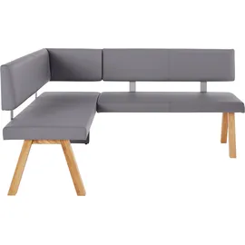 Home Affaire "Rio", grau, B:210cm H:89cm T:140cm, Sitzbänke, Massivholz in Eiche geölt, Esszimmerbank bequem gepolstert