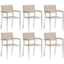 acamp® Skye Gartensessel 57 x 89 x 56 cm beige 6 St.