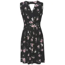 VIVANCE Jerseykleid Schwarz/Mauve Blumendruck 36