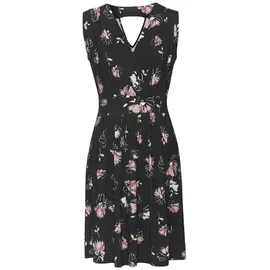 VIVANCE Jerseykleid Schwarz/Mauve Blumendruck 36