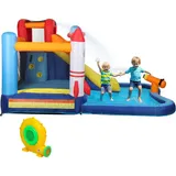 AIYAPLAY Hüpfburg mit Gebläse, Rutsche, Planschbecken, Kletterwand, Sprung, Wasserkanone, Aufblasbare Springburg mit Tragetasche für Indoor Outdoor für Kinder von 3-8 Jahren, 360 x 250 x 195 cm   Aosom