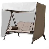 AIDNTBEO 3-Sitzer-Abdeckung für Hollywoodschaukel, winddicht, wasserdicht, große Abdeckung für den Außenbereich, 220 x 125 x 170 cm (Kaffee)