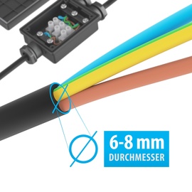ledscom.de 2-fach Kabelverbinder für außen, IP68, Muffe für 6-8mm Kabel-Durchmesser