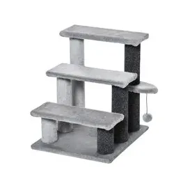 PawHut Haustiertreppe 3-stufig Grau 45 x 40 x 48 cm