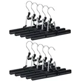 relaxdays Kleiderbügel 50 x Hosenbügel Metall schwarz|silberfarben