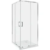 Beliani TELA Duschkabine mit Schiebetür 90 x 185 cm Silber/Sicherheitsglas