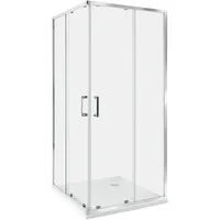 Beliani TELA Duschkabine mit Schiebetür 90 x 185 cm Silber/Sicherheitsglas