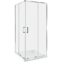 Beliani TELA Duschkabine mit Schiebetür 90 x 185 cm Silber/Sicherheitsglas