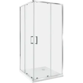 Beliani TELA Duschkabine mit Schiebetür 90 x 185 cm Silber/Sicherheitsglas