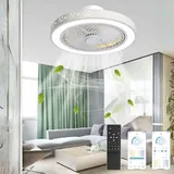 Deckenventilator mit Beleuchtung,6 Geschwindigkeiten,Deckenventilator mit Lampe,App und Fernbedienung,LED Dimmbar Ventilator Lampe,Ventilator Deckenleuchte,für Wohnzimmer Schlafzimmer Esszimmer