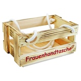 HW HOLZKISTEN-WELT Frauenhandtasche aus Holz Geflammt - Bierträger Flaschenträger Getränketräger Geschenk