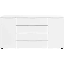LeGer Home by Lena Gercke Schubladenkommode 160 x 81 x 42 cm Alpinweiß / Weiß Mattglas